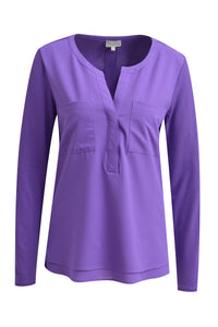 Milano Jersey Blouse with woven front and chestpockets