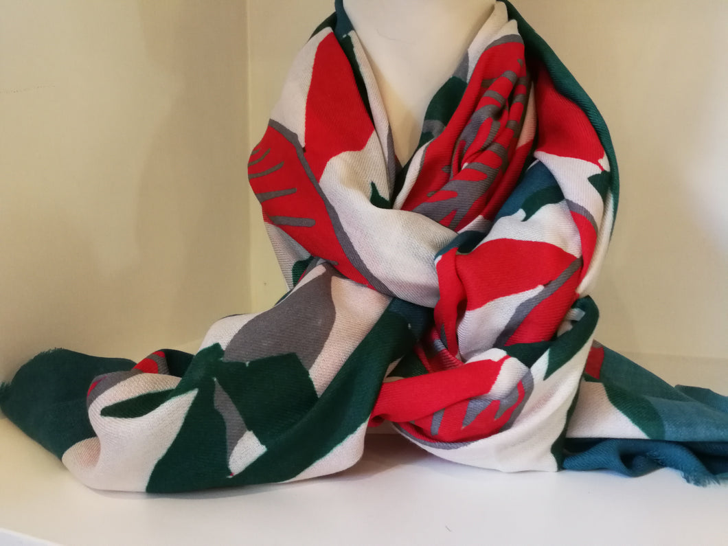 Sjaal LUX rood/groen