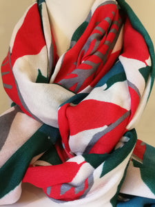 Sjaal LUX rood/groen