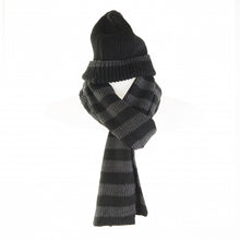 Load image into Gallery viewer, Scarve &amp; beanie set black/grey
