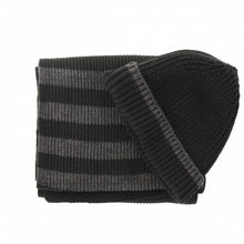 Load image into Gallery viewer, Scarve &amp; beanie set black/grey
