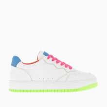 Charger l&#39;image dans la galerie, White sneakers with neon pink and green details Ref: BK2402BL

