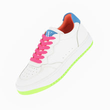 Load image into Gallery viewer, White sneakers with neon pink and green details Ref: BK2402BL
